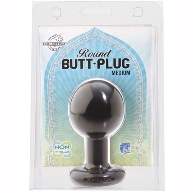 Picture of ROUND BUTT PLUG MEDIUM - BLACK