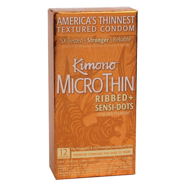 Picture of KIMONO MICROTHIN RIBBED SENSIDOTS BOX 12 UNITS