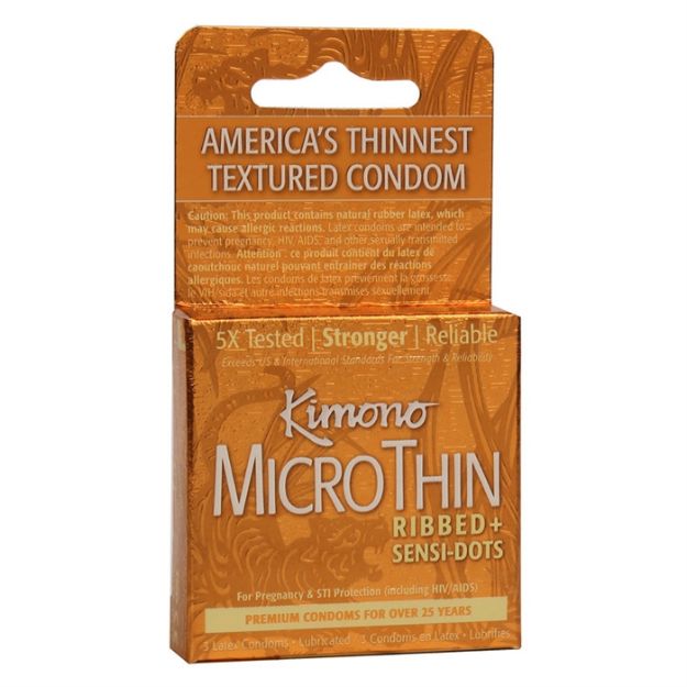 Picture of KIMONO MICROTHIN RIBBED SENSIDOTS BOX 3 UNITS