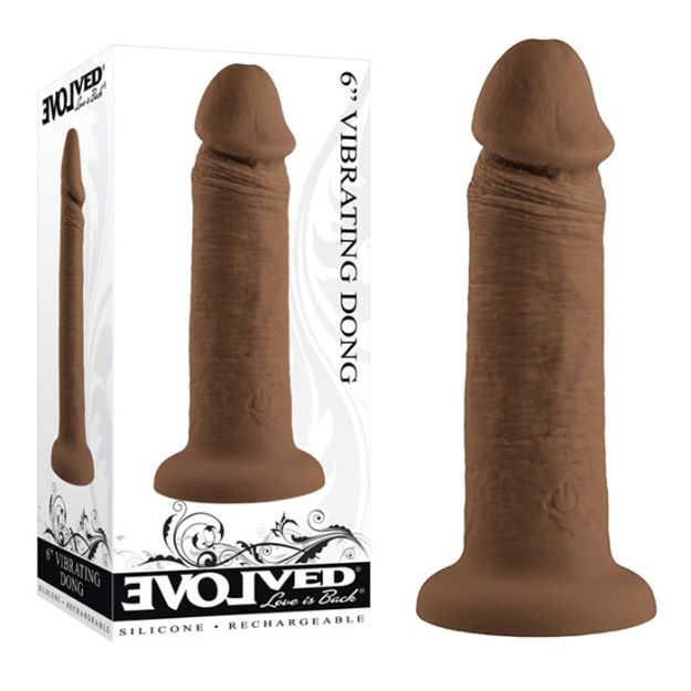 Picture of 6" Vibrating Dong Dark