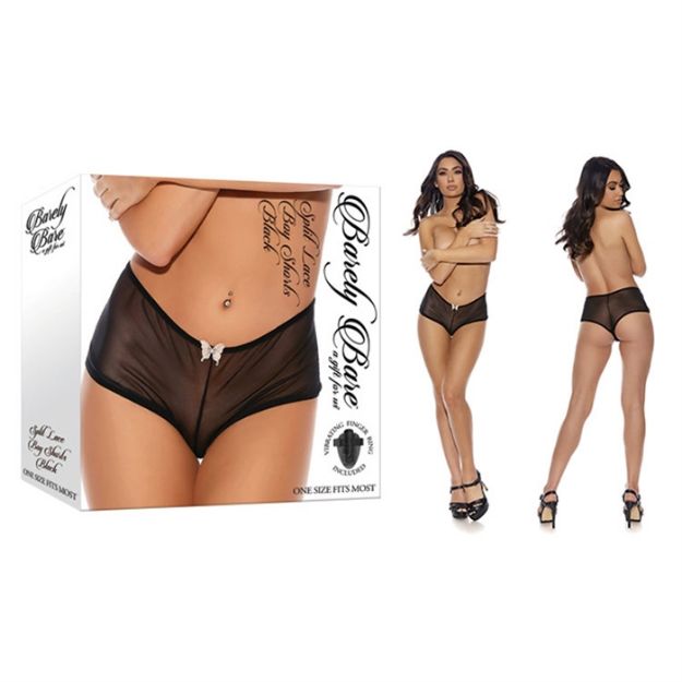 Picture of Split Lace Boy Shorts - Black